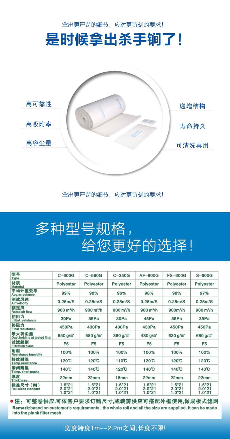 頂棚棉過濾棉捷霖凈化用精細(xì)的工藝制造出良品，多規(guī)格滿足您不同的需求